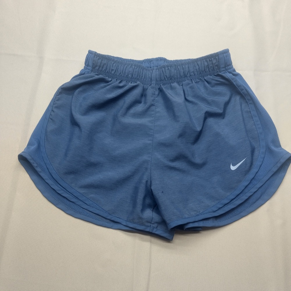 Nike Womens Tempo Running Shorts Blue Heathered Mesh Athletic Shorts Small Spot